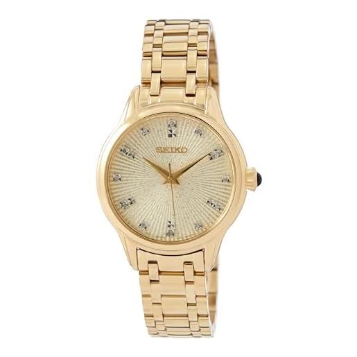 Seiko SNK366K Orologio Uomo Automatico: Quadrante Oro, Luminova, Giorno E Data Bilingue