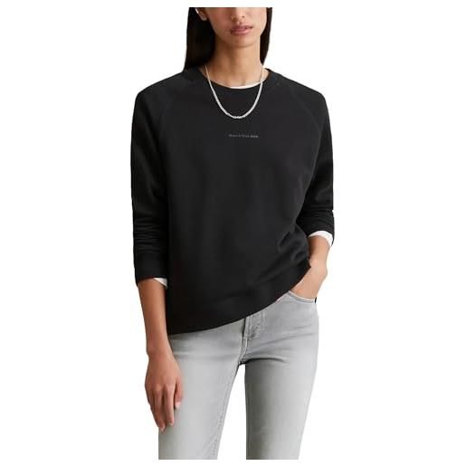 Marc O'Polo marc oߴpolo denim donna felpa in cotone bio relaxed fit, nero (black), m