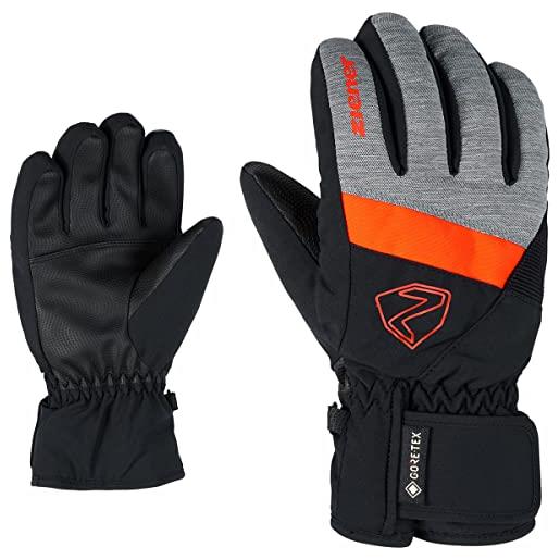 Ziener leif guanti da sci, unisex, per bambini, unisex - bambini, 801970, mélange scuro, nero, 3