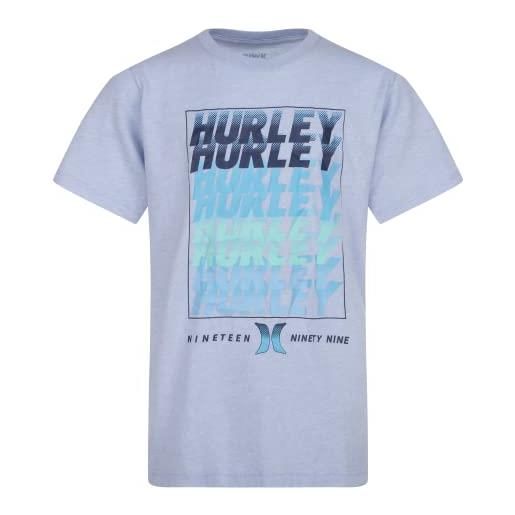 Hurley hrlb stack em up tee maglietta, blu (chambray blue heather), 8 anni bambino