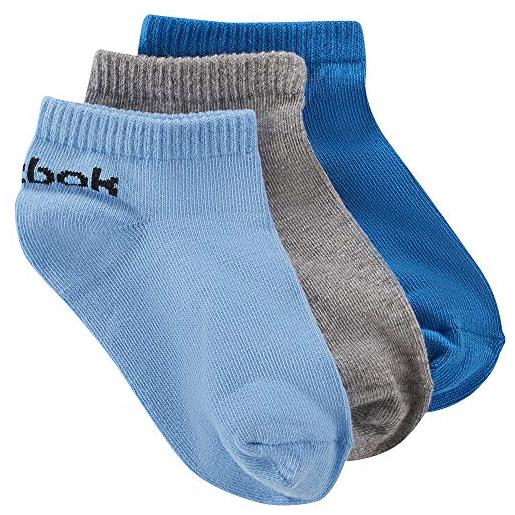 Reebok kids inside socks 3 x 2 calzini per bambini, bambino, calzetti, gg6671, blu (skyblu/brgrin/horblu), l