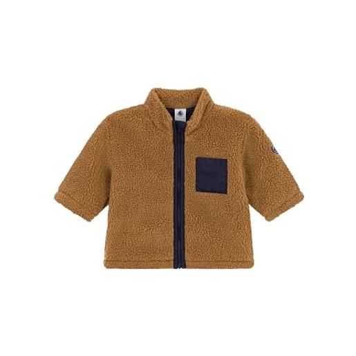 Petit Bateau a08q2, giacca bimbo 0-24, marrone brindille, 6 mesi