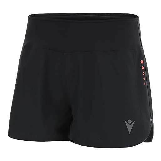 Macron run kona scb taylor micro short woman blk, pantaloncini donna, nero, l