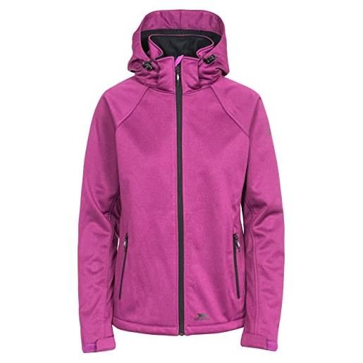 Trespass angela - cappotto da escursionismo impermeabile con cappuccio da donna, marl orchidea viola, xs