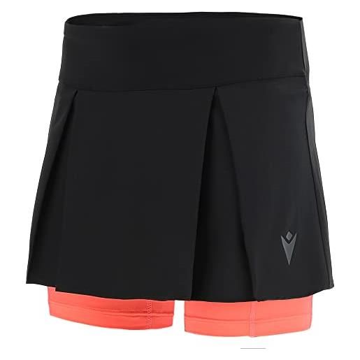 Macron run kona scb zelda skirt light black/ncoral, gonna donna, nero-corallo, xs