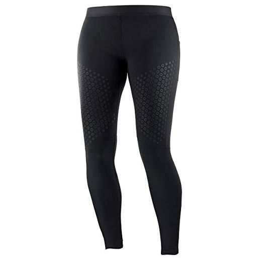 Salomon support tight leggings da donna, donna, lc1280900, nero, l