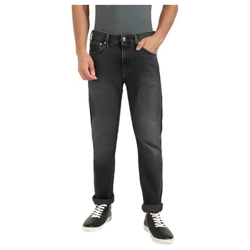 Calvin Klein uomo jeans slim fit tapered fit, nero (denim black), 38w/34l