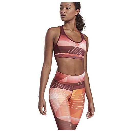 Reebok osr lux racer bra-aop, reggiseno sportivo donna, rosso (insred), xl