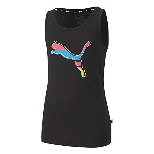 PUMA celebration girls tank maglietta con bretelle, unisex, per bambini, cotone nero, 104
