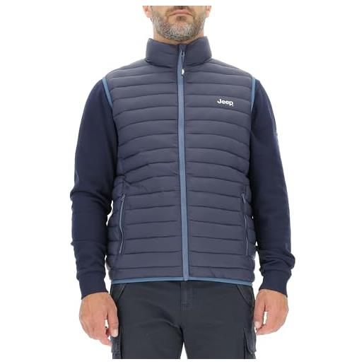 Jeep o102879-a928 j piumino smanicato uomo tasche zippate stampa piccola j23w uomo night blue m