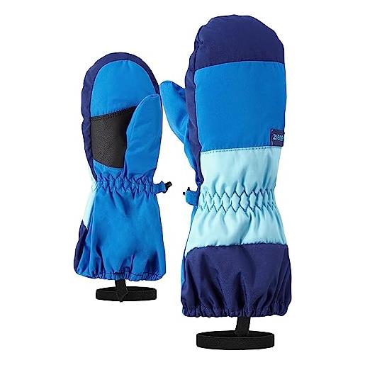Ziener liwi - guanti da sci, unisex, per bambini, unisex bambini, 801975, blu (persian blue), 80 cm