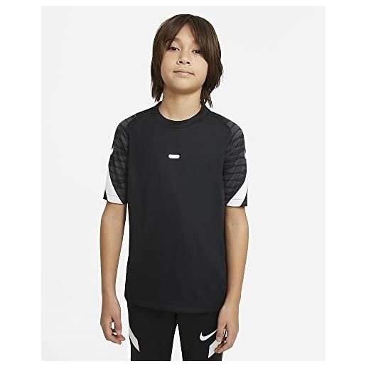 Nike strike 21 top (youth), maglia a maniche corte da bambino, unisex - bambini, cw5847-010, nero/antracite/bianco/bianco, 7-8 anni