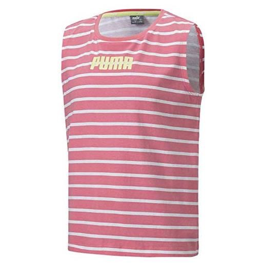 Puma alpha striped g, canotta sportiva bambina, bubblegum, 110