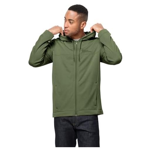 Jack Wolfskin waldsee hooded jkt m, giacca in pile uomo, legno verde, s