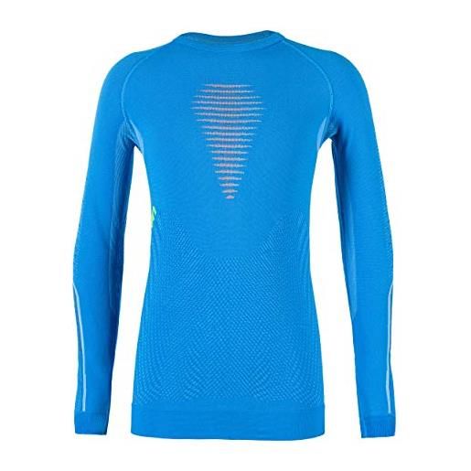 UYN visyon, maglia intima termica unisex bambini, blu (cyan blue/orange shiny/lime), 6/7