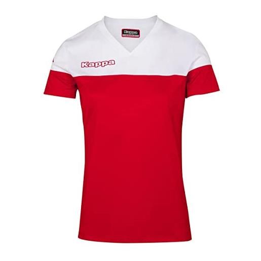 Kappa mareta ss - maglietta da bambina, bambina, maglia da divisa, 304ina0, rosso/bianco, 8 anni