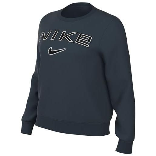 NIKE hm9754-478 sportswear phoenix fleece maglia lunga donna armory navy/photon dust/black taglia xs