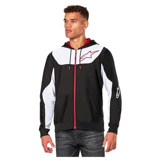 Alpinestars sessions v3 hoodie felpa con cappuccio, nero/bianco/rosso, s uomo