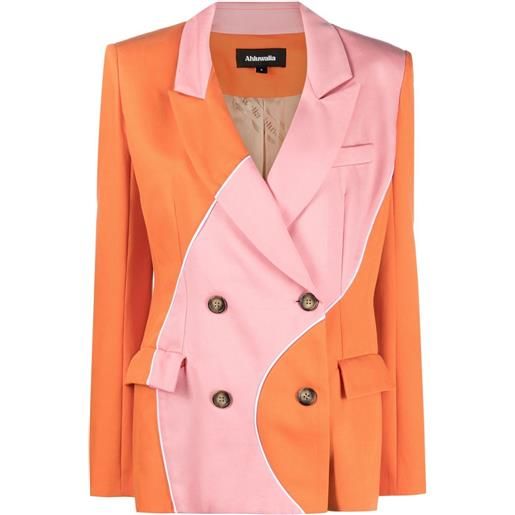 Ahluwalia blazer bicolore madhu - arancione