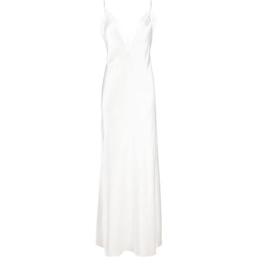 MACH & MACH abito lungo lotus flower - bianco