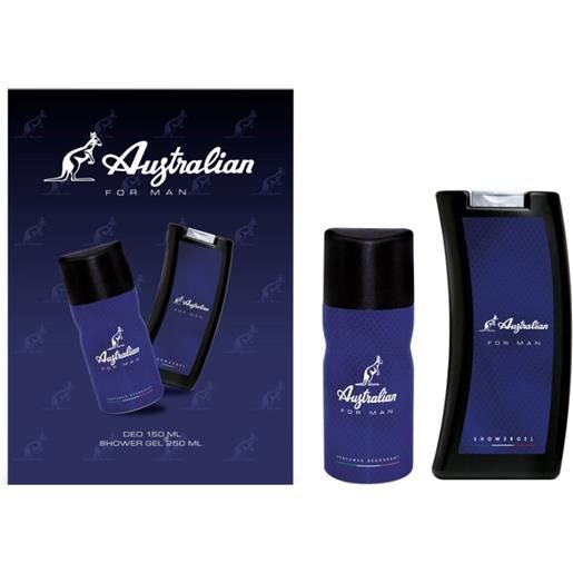 Australian cofanetto blu deodorante spray 150 ml e shower gel 250 ml