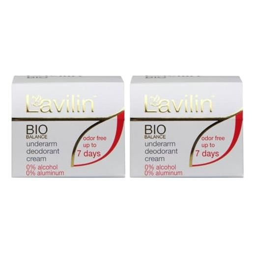 Lavilin bio. Balance underarm deodorante crema fino a 7 giorni senza pelucchi (confezione da 2)