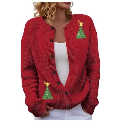 Maglione di NATALE da uomo e da donna Ho Ho ho Albero di BABBO NATALE, maglione divertente in stile motivo lavorato a maglia - Italia