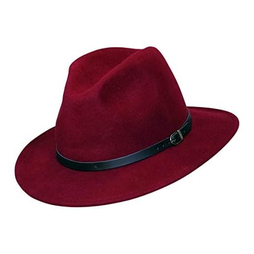 Chapeau-tendance cappello borsalino lana costa, bordeaux, 55