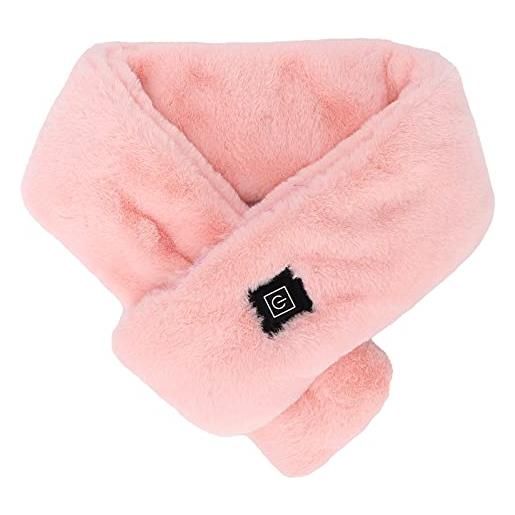 plplaaoo scalda collo elettronico, sciarpa riscaldata usb sciarpa riscaldante regolabile per collo sciarpa riscaldante staccabile in peluche, sciarpe riscaldate regolabili per donna uomo(rosa)