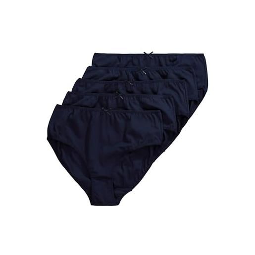 Ulla popken slips, 5er-pack, slip donna, nachtblau, 56-58