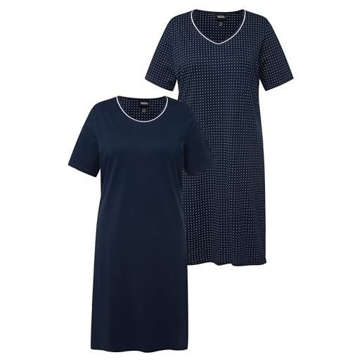 Ulla Popken camicia da notte da donna, blu notte, 52/54 it