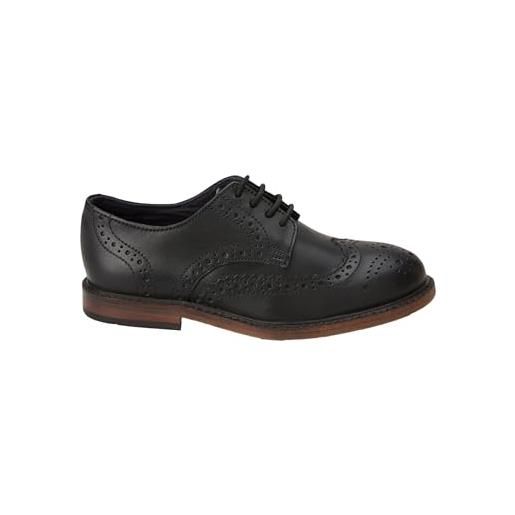 NEXT ragazzo scarpe brogue in pelle stringate nero