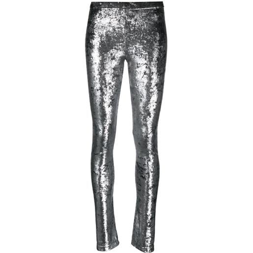 Junya Watanabe leggings a vita alta effetto metallizzato - argento
