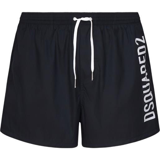 DSQUARED2 costume da bagno con vita elasticizzata e logo - blu
