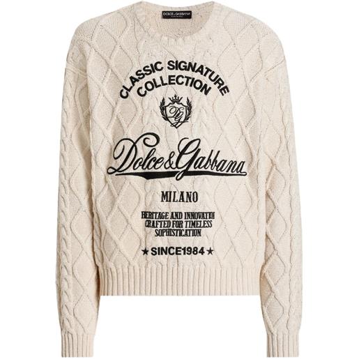 Dolce & Gabbana maglione con logo - toni neutri
