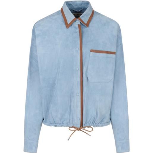 Marni camicia con nappa - blu