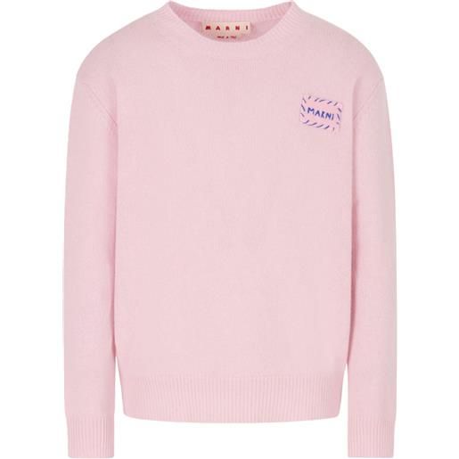 Marni felpa girocollo con applicazione - rosa
