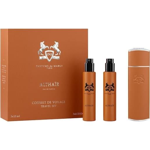 Parfums de Marly parfums-de-marly profumi-da-uomo men. Set da viaggio althair 1x astuccio da viaggio ricaricabile + 3x flacone di ricarica eau de parfum 10 ml 1 stk. (239,90 € / 1 pz. )