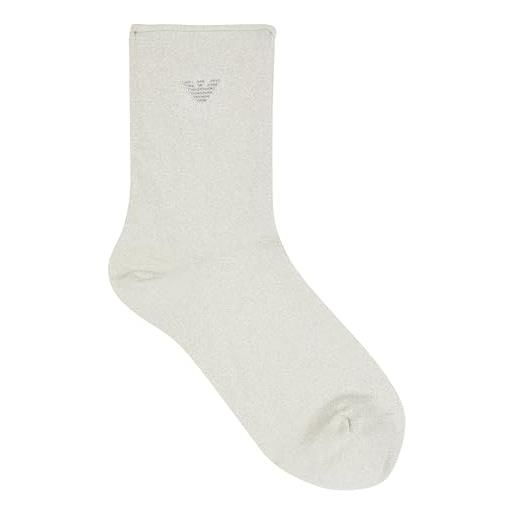 Emporio Armani lurex short socks calzini corti, bianco, taglia unica donna
