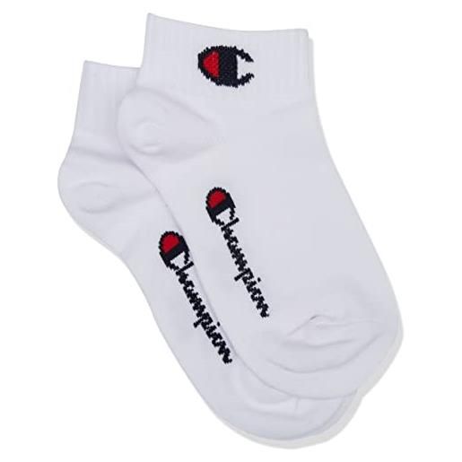 Champion, core- junior 6pp quarter, calze, unisex - bambini e ragazzi, bianco, 31-34 eu