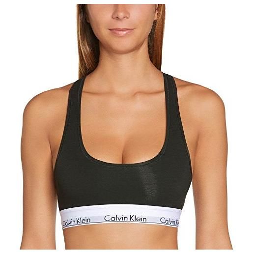 Calvin Klein reggiseno a bralette donna unlined sportivo, grigio (grey heather), xs