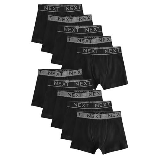 NEXT ragazzo confezione da 10 boxer aderenti black with grey waistband 13 anni