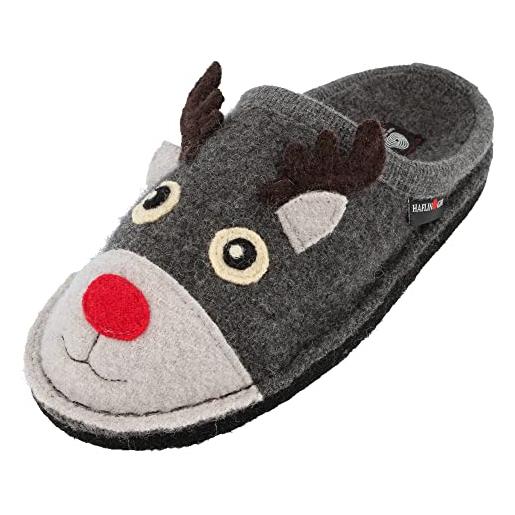 HAFLINGER renna antracite ciabvatta in lana cotta (41 eu, numeric_41)