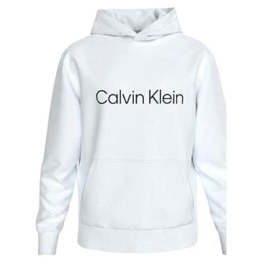 Calvin Klein ls eu standard logo 350terry po lv14ld231g felpe, white (bright white), l uomo