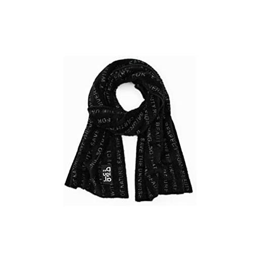 Desigual scarf_i wonder 2000 black set di accessori invernali, nero, u donna