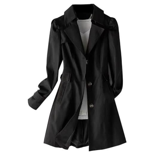 Suncadmious trench doppiopetto da donna elegante classico antivento di media lunghezza traspirante leggero slim fit da lavoro da indossare all'aperto (kaki chiaro, l)
