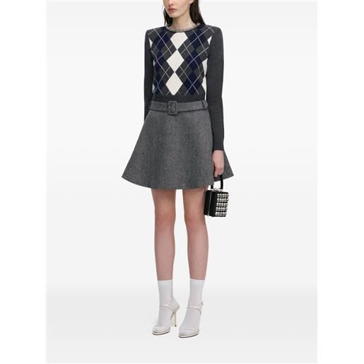 Self-Portrait maglione a rombi - grigio