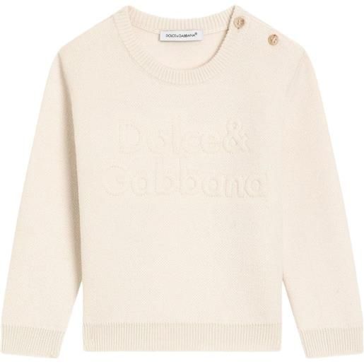 Dolce & Gabbana Kids maglione con ricamo - toni neutri