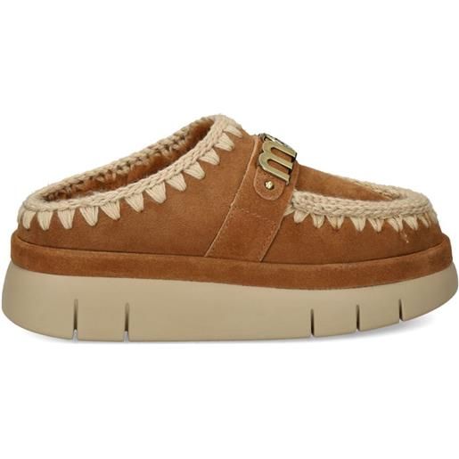 Mou mules con logo - marrone