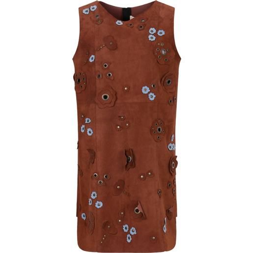 Marni abito corto con borchie - marrone
